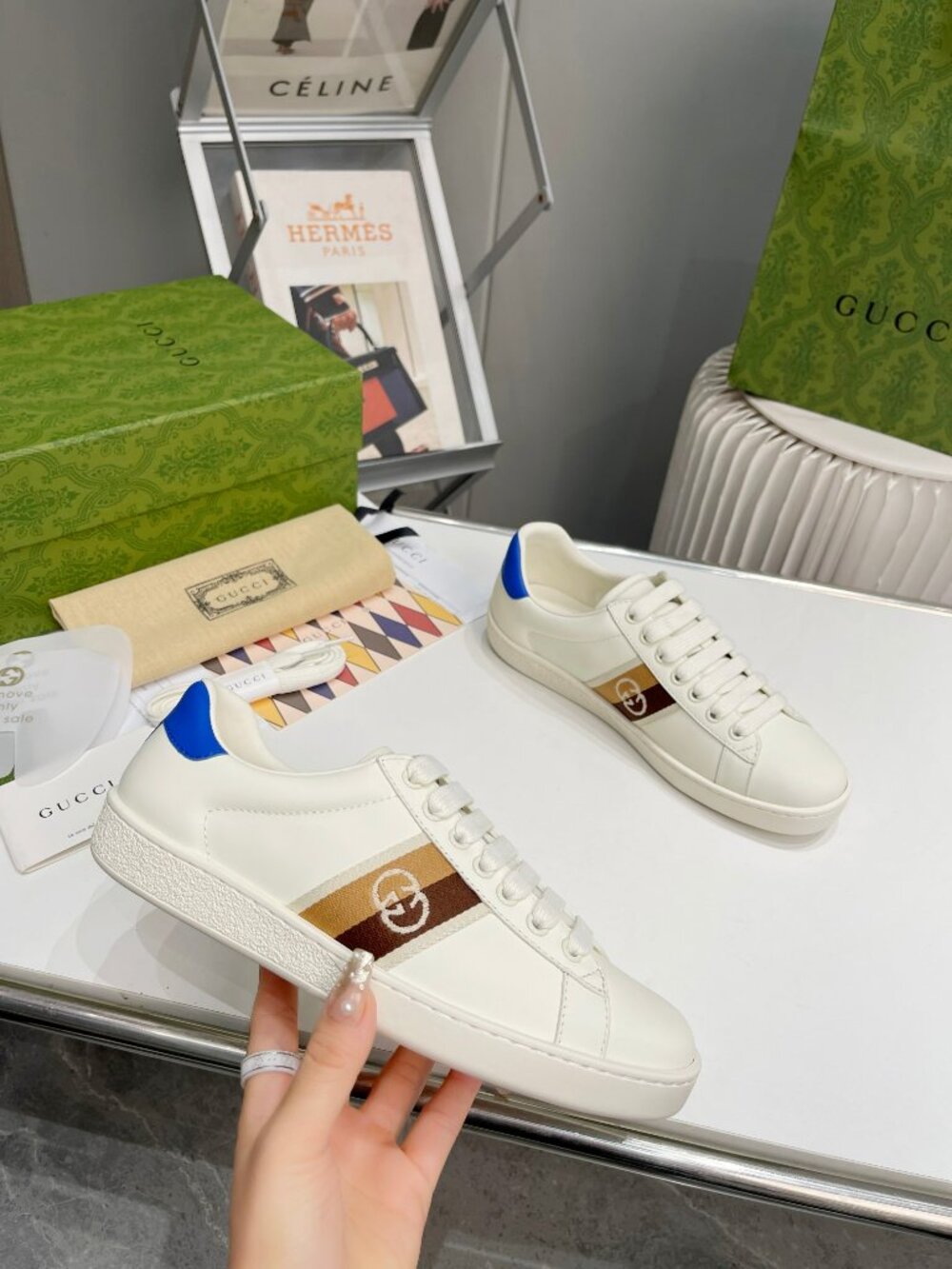 Gucci. White fashion sneakers